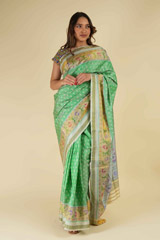 Green Ikkat Silk Saree703 video